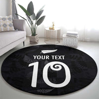 Custom New Zealand Rugby Round Carpet All Silver Ferns Blacks