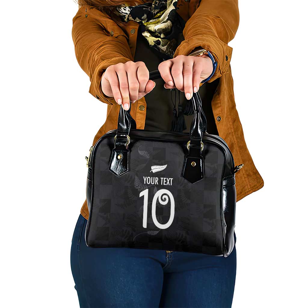 Custom New Zealand Rugby Shoulder Handbag All Silver Ferns Blacks