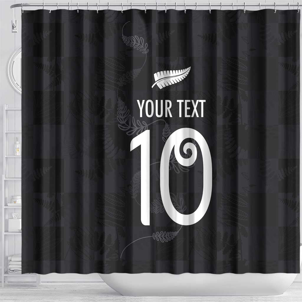 Custom New Zealand Rugby Shower Curtain All Silver Ferns Blacks