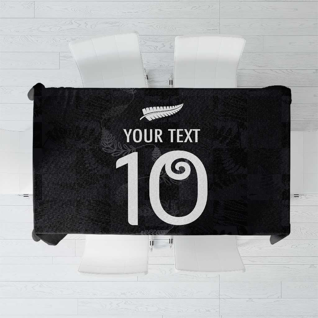 Custom New Zealand Rugby Tablecloth All Silver Ferns Blacks