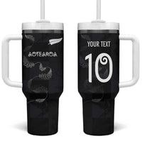 Custom New Zealand Rugby Tumbler With Handle All Silver Ferns Blacks