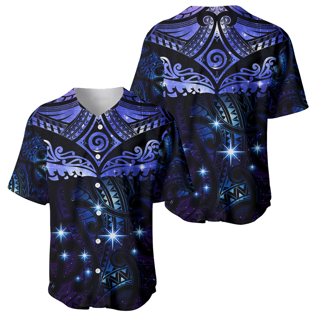 New Zealand Matariki Baseball Jersey Maori Pattern and Matariki Sky Night