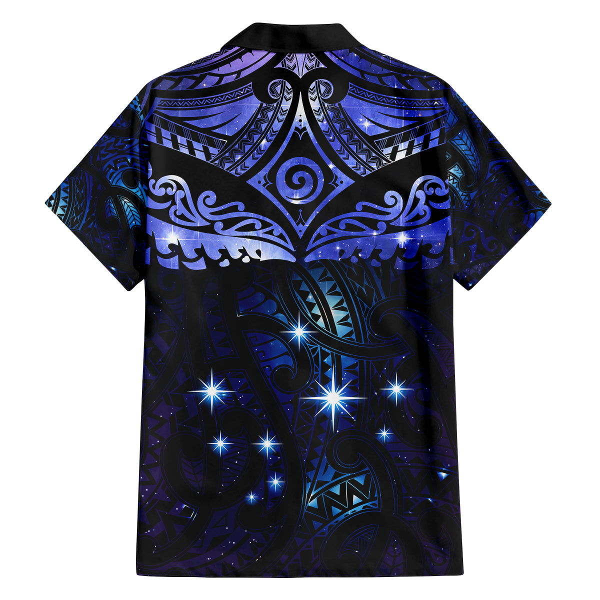 New Zealand Matariki Family Matching Off Shoulder Short Dress and Hawaiian Shirt Maori Pattern and Matariki Sky Night LT03 - Polynesian Pride