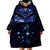 New Zealand Matariki Wearable Blanket Hoodie Maori Pattern and Matariki Sky Night