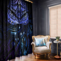 New Zealand Matariki Window Curtain Maori Pattern and Matariki Sky Night LT03 - Polynesian Pride