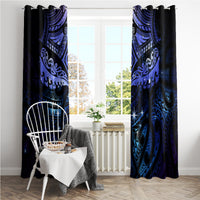New Zealand Matariki Window Curtain Maori Pattern and Matariki Sky Night LT03 - Polynesian Pride