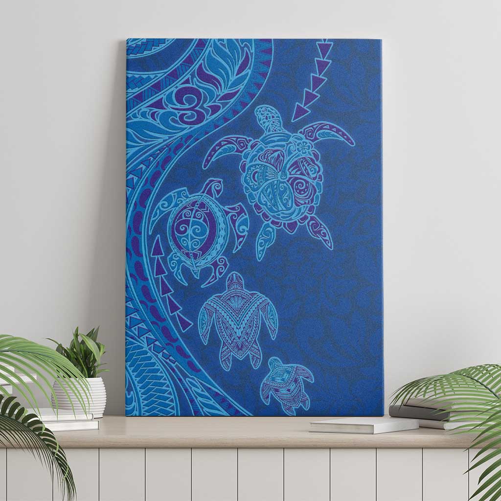 Hawaiian Turtles and Polynesian Art Tattoo Canvas Wall Art Ocean Abyss LT03 - Polynesian Pride