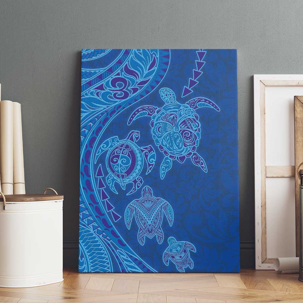 Hawaiian Turtles and Polynesian Art Tattoo Canvas Wall Art Ocean Abyss LT03 - Polynesian Pride