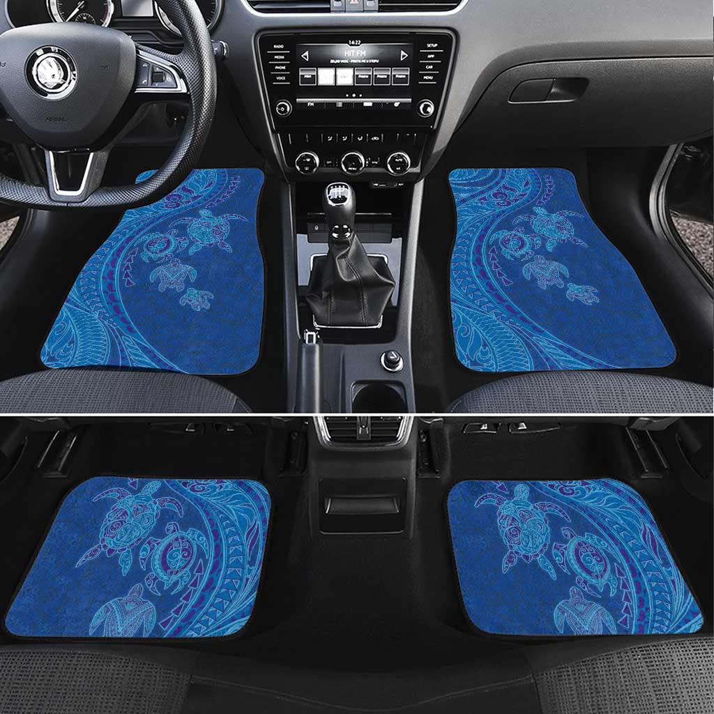 Hawaiian Turtles and Polynesian Art Tattoo Car Mats Ocean Abyss