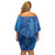 Hawaiian Turtles and Polynesian Art Tattoo Family Matching Off Shoulder Short Dress and Hawaiian Shirt Ocean Abyss