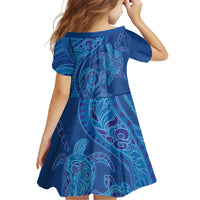 Hawaiian Turtles and Polynesian Art Tattoo Family Matching Short Sleeve Bodycon Dress and Hawaiian Shirt Ocean Abyss