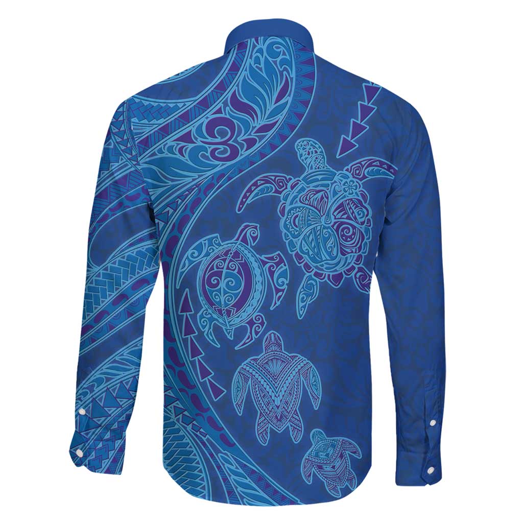 Hawaiian Turtles and Polynesian Art Tattoo Family Matching Summer Maxi Dress and Hawaiian Shirt Ocean Abyss