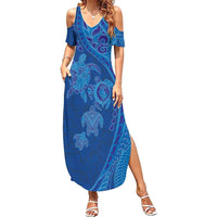 Hawaiian Turtles and Polynesian Art Tattoo Family Matching Summer Maxi Dress and Hawaiian Shirt Ocean Abyss