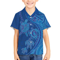 Hawaiian Turtles and Polynesian Art Tattoo Family Matching Summer Maxi Dress and Hawaiian Shirt Ocean Abyss
