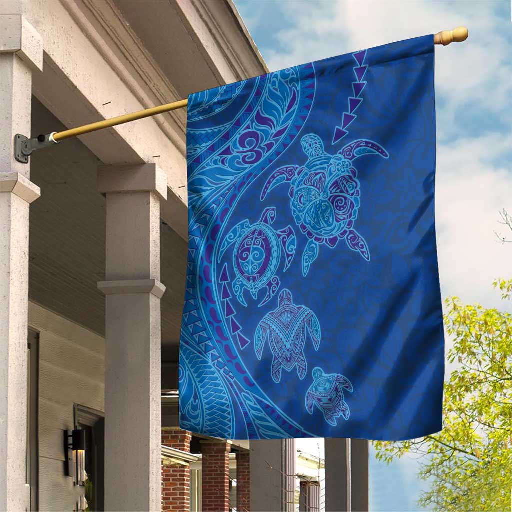 Hawaiian Turtles and Polynesian Art Tattoo Garden Flag Ocean Abyss