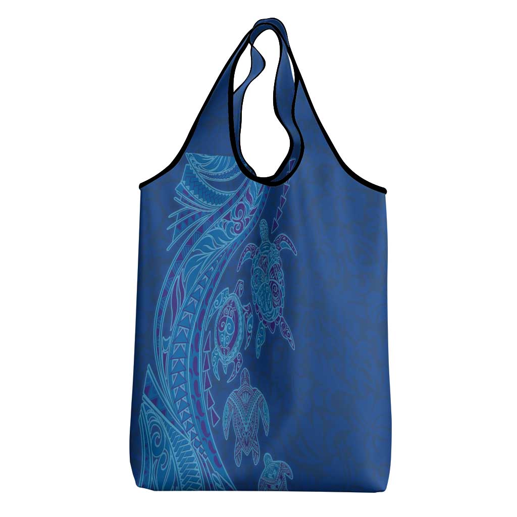 Hawaiian Turtles and Polynesian Art Tattoo Grocery Bag Ocean Abyss
