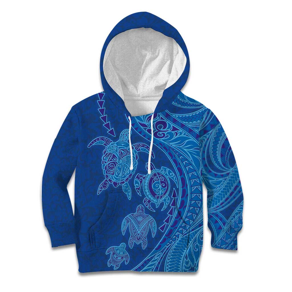 Hawaiian Turtles and Polynesian Art Tattoo Kid Hoodie Ocean Abyss