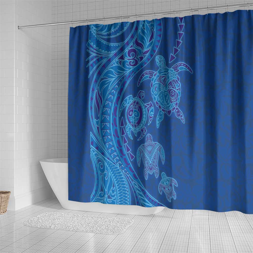 Hawaiian Turtles and Polynesian Art Tattoo Shower Curtain Ocean Abyss LT03 - Polynesian Pride