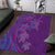 Hawaiian Turtles and Polynesian Art Tattoo Area Rug Dusky Violet