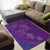 Hawaiian Turtles and Polynesian Art Tattoo Area Rug Dusky Violet