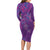 Hawaiian Turtles and Polynesian Art Tattoo Family Matching Long Sleeve Bodycon Dress and Hawaiian Shirt Dusky Violet