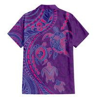 Hawaiian Turtles and Polynesian Art Tattoo Family Matching Mermaid Dress and Hawaiian Shirt Dusky Violet