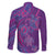 Hawaiian Turtles and Polynesian Art Tattoo Family Matching Short Sleeve Bodycon Dress and Hawaiian Shirt Dusky Violet