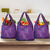 Hawaiian Turtles and Polynesian Art Tattoo Grocery Bag Dusky Violet