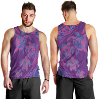 Hawaiian Turtles and Polynesian Art Tattoo Men Tank Top Dusky Violet