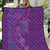 Hawaiian Turtles and Polynesian Art Tattoo Quilt Dusky Violet