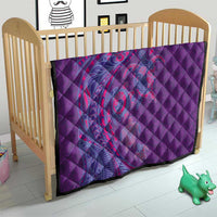 Hawaiian Turtles and Polynesian Art Tattoo Quilt Dusky Violet