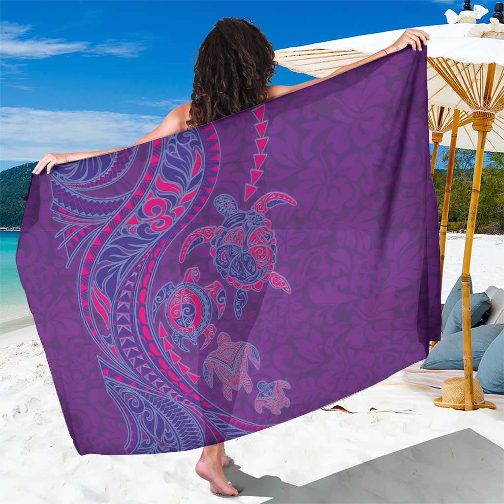 Hawaiian Turtles and Polynesian Art Tattoo Sarong Dusky Violet LT03 One Size 44 x 66 inches Purple - Polynesian Pride