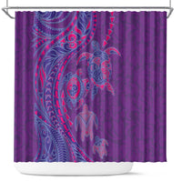 Hawaiian Turtles and Polynesian Art Tattoo Shower Curtain Dusky Violet LT03 Purple - Polynesian Pride
