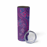 Hawaiian Turtles and Polynesian Art Tattoo Skinny Tumbler Dusky Violet