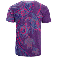 Hawaiian Turtles and Polynesian Art Tattoo T Shirt Dusky Violet