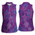 Hawaiian Turtles and Polynesian Art Tattoo Women Sleeveless Polo Shirt Dusky Violet