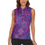 Hawaiian Turtles and Polynesian Art Tattoo Women Sleeveless Polo Shirt Dusky Violet