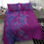 Hawaiian Turtles and Polynesian Art Tattoo Bedding Set Cerise