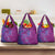 Hawaiian Turtles and Polynesian Art Tattoo Grocery Bag Cerise