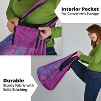 Hawaiian Turtles and Polynesian Art Tattoo Grocery Bag Cerise