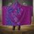 Hawaiian Turtles and Polynesian Art Tattoo Hooded Blanket Cerise