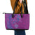 Hawaiian Turtles and Polynesian Art Tattoo Leather Tote Bag Cerise