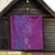 Hawaiian Turtles and Polynesian Art Tattoo Quilt Cerise