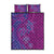 Hawaiian Turtles and Polynesian Art Tattoo Quilt Bed Set Cerise