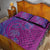 Hawaiian Turtles and Polynesian Art Tattoo Quilt Bed Set Cerise