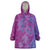 Hawaiian Turtles and Polynesian Art Tattoo Wearable Blanket Hoodie Cerise