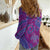 Hawaiian Turtles and Polynesian Art Tattoo Women Casual Shirt Cerise