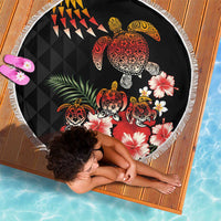 Hawaiian Hibiscus Turtle and Tropical Flower Beach Blanket Dynamic Vibe