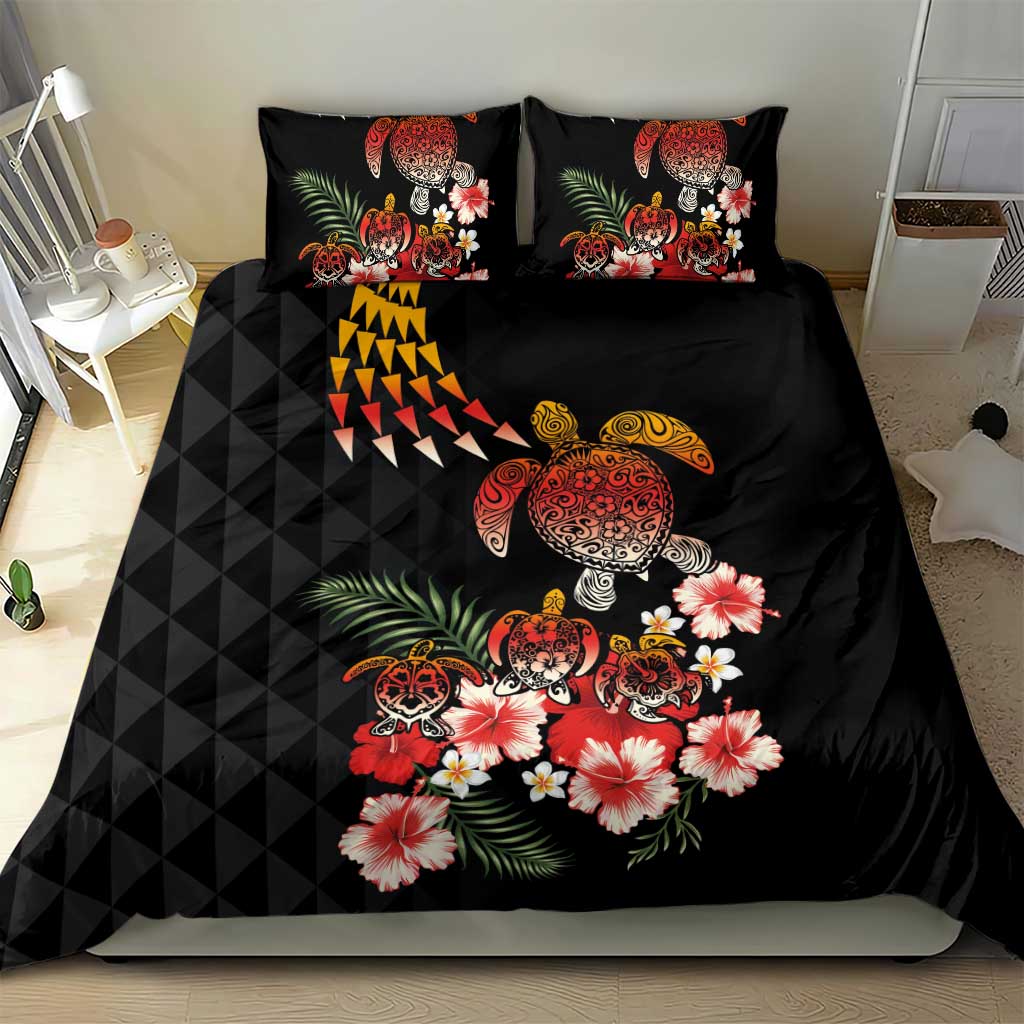 Hawaiian Hibiscus Turtle and Tropical Flower Bedding Set Dynamic Vibe