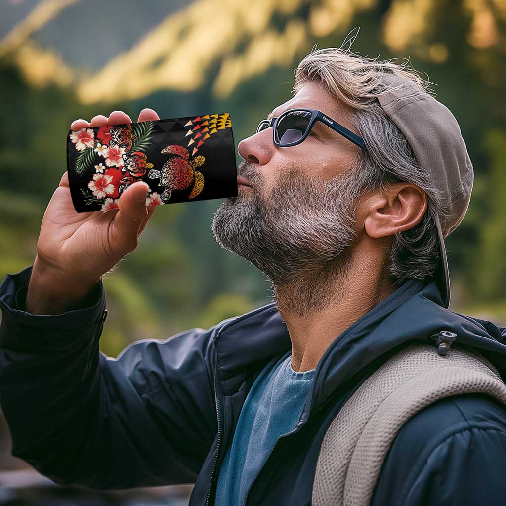 Hawaiian Hibiscus Turtle and Tropical Flower 4 in 1 Can Cooler Tumbler Dynamic Vibe